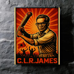 C L R James cricket and revolution metal print mockup
