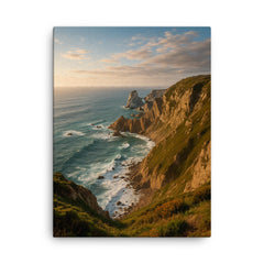 Cabo da Roca Cliffs Portugal canvas print on a plain backdrop in size 18"x24".