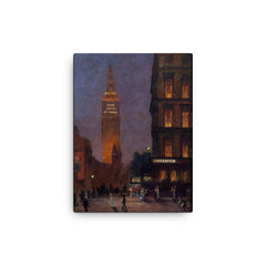 Cafe Martin at Night, Madison Square Park, New York by Rodighiero, 1902 canvas print on a plain backdrop in size 12"x16".