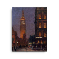 Cafe Martin at Night, Madison Square Park, New York by Rodighiero, 1902 canvas print on a plain backdrop in size 16"x20".