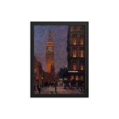 Cafe Martin at Night, Madison Square Park, New York by Rodighiero, 1902 framed print on a plain backdrop in size 12"x16".