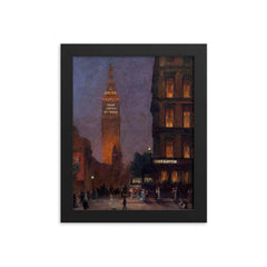 Cafe Martin at Night, Madison Square Park, New York by Rodighiero, 1902 framed print on a plain backdrop in size 8"x10".