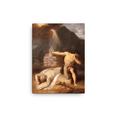 Cain and The Death of Abel by William Blake, 1790 canvas print on a plain backdrop in size 12"x16".