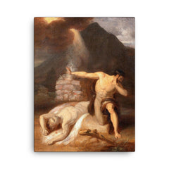 Cain and The Death of Abel by William Blake, 1790 canvas print on a plain backdrop in size 18"x24".