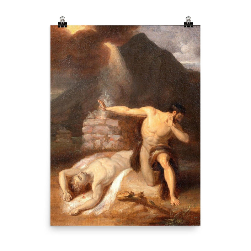 Cain and The Death of Abel by William Blake, 1790 poster on a plain backdrop in size 8