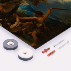 Cain Slaying Abel by Pier Francesco Mola metal print mockup