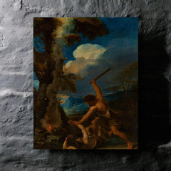 Cain Slaying Abel by Pier Francesco Mola metal print mockup