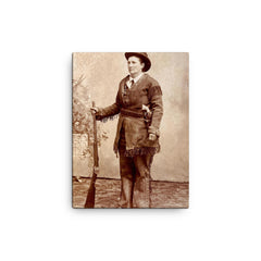 Calamity Jane canvas print on a plain backdrop in size 12"x16".