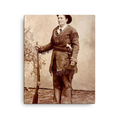 Calamity Jane canvas print on a plain backdrop in size 16"x20".