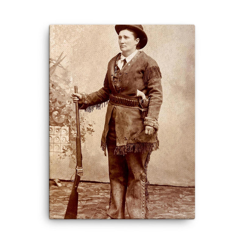 Calamity Jane canvas print on a plain backdrop in size 18