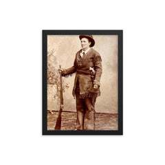 Calamity Jane framed print on a plain backdrop in size 12"x16".