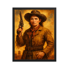 Calamity Jane framed print on a plain backdrop in size 16"x20".