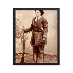 Calamity Jane framed print on a plain backdrop in size 16"x20".