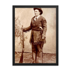Calamity Jane framed print on a plain backdrop in size 18"x24".