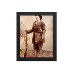 Calamity Jane framed print on a plain backdrop in size 8"x10".