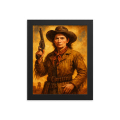 Calamity Jane framed print on a plain backdrop in size 8"x10".