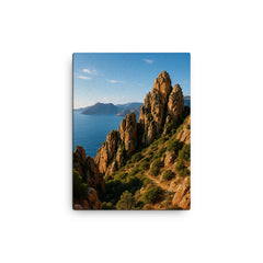 Calanques de Piana Corsica France canvas print on a plain backdrop in size 12"x16".