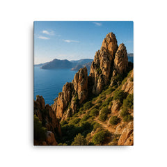 Calanques de Piana Corsica France canvas print on a plain backdrop in size 16"x20".