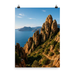 Calanques de Piana Corsica France poster on a plain backdrop in size 8"x10".