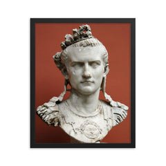 Caligula framed print on a plain backdrop in size 16"x20".
