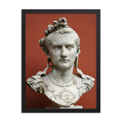 Caligula framed print on a plain backdrop in size 18"x24".