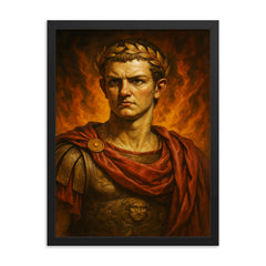 Caligula framed print on a plain backdrop in size 18"x24".