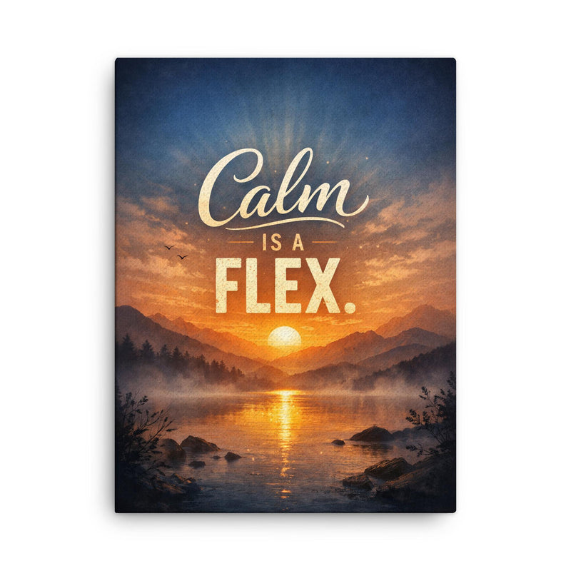 Calm is a flex canvas print on a plain backdrop in size 18