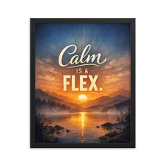 Calm is a flex framed print on a plain backdrop in size 16"x20".