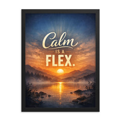 Calm is a flex framed print on a plain backdrop in size 18"x24".