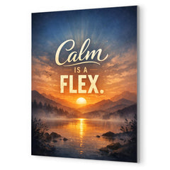 Calm is a flex metal print mockup