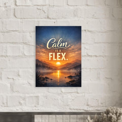 Calm is a flex metal print mockup