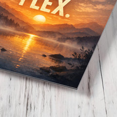 Calm is a flex metal print mockup