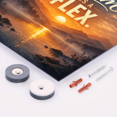 Calm is a flex metal print mockup