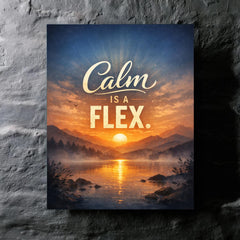 Calm is a flex metal print mockup