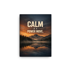 Calm is a power move canvas print on a plain backdrop in size 12"x16".