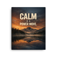 Calm is a power move canvas print on a plain backdrop in size 16"x20".