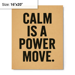 Calm is a power move metal print on a plain backdrop in size 16"x20".