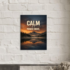Calm is a power move metal print mockup