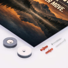 Calm is a power move metal print mockup