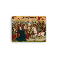 Calvary by Master of the Death of Saint Nicholas of Münster, c. 1470-1480 canvas print on a plain backdrop in size 12"x16".