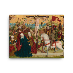 Calvary by Master of the Death of Saint Nicholas of Münster, c. 1470-1480 canvas print on a plain backdrop in size 16"x20".