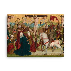 Calvary by Master of the Death of Saint Nicholas of Münster, c. 1470-1480 canvas print on a plain backdrop in size 18"x24".