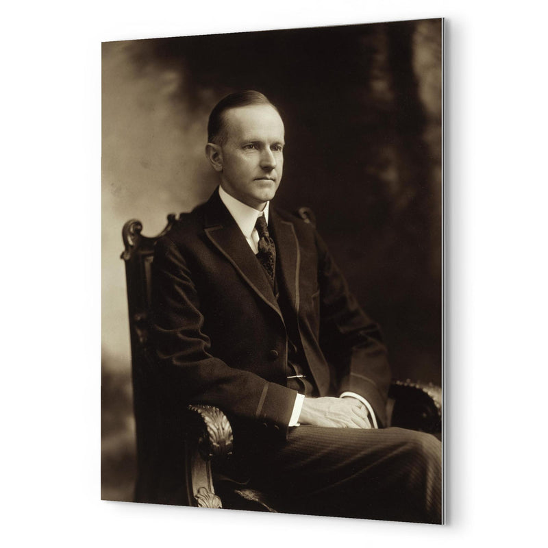 Calvin Coolidge metal print mockup