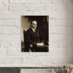 Calvin Coolidge metal print mockup