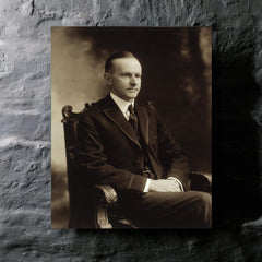 Calvin Coolidge metal print mockup