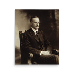 Calvin Coolidge poster on a plain backdrop in size 16"x20".