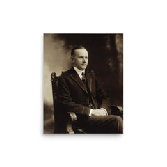 Calvin Coolidge poster on a plain backdrop in size 8"x10".