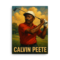 Calvin Peete canvas print on a plain backdrop in size 18"x24".