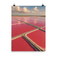 Camargue Pink Salt Pans France poster on a plain backdrop in size 8"x10".