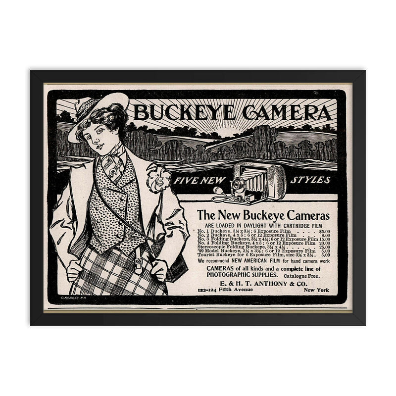 Camera for Sale, 1892 framed print on a plain backdrop in size 18